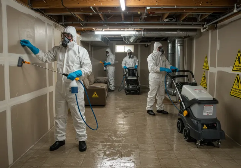 Basement Moisture Removal and Structural Drying process in Howard County, IN